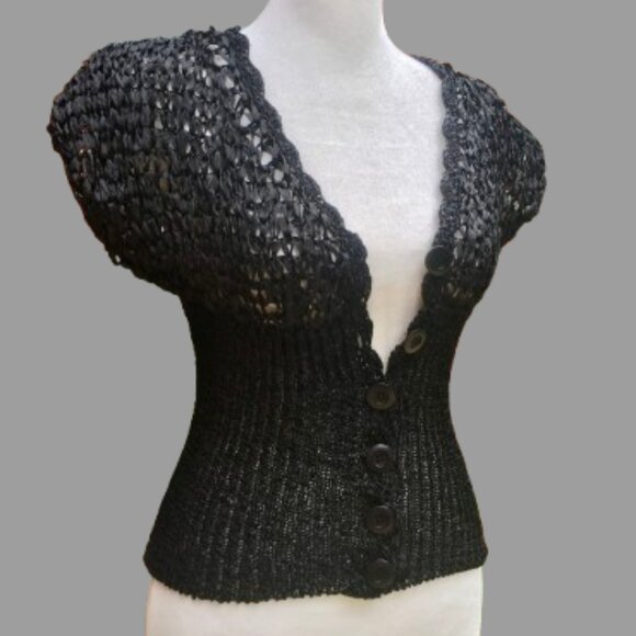 bebe Sweaters - Bebe Women's Knitted Sleeveless Button Down Cardigan/Vest/Sweater, V-neck (Sz S)